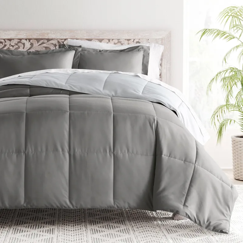7pc Solid Reversible Comforter Bundle sold by Zulily