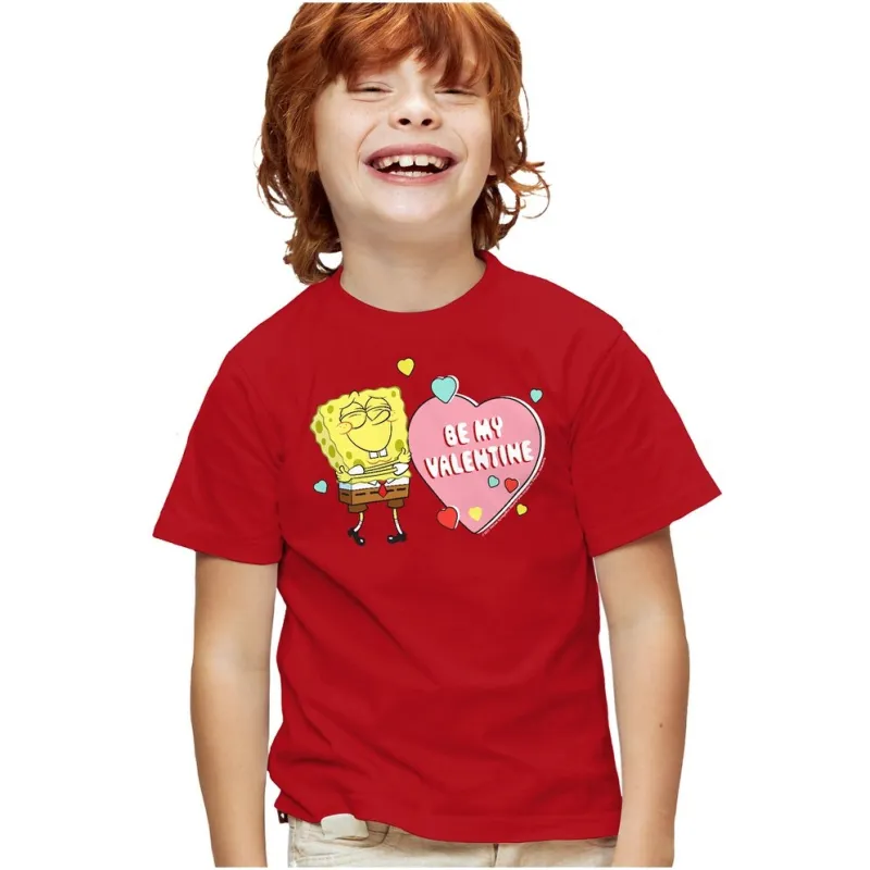 SpongeBob Be My Valentine Youth T Shirt, Red made by Zulily