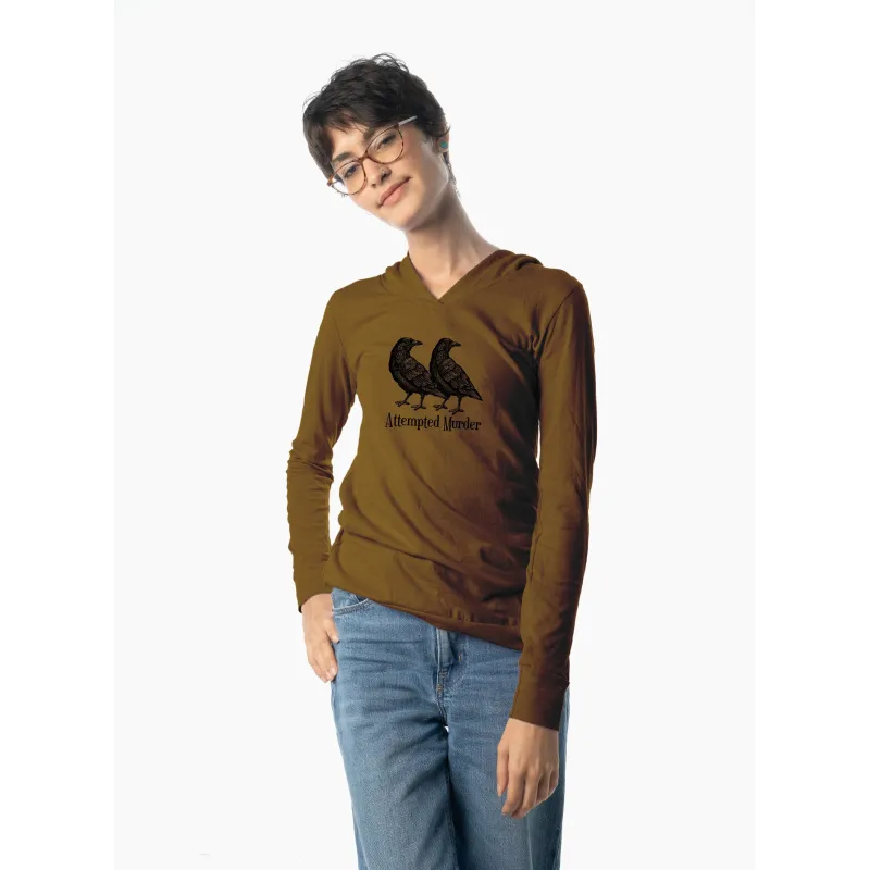 Attempted Murder Women's Long-Sleeve Hooded Tee sold by Zulily