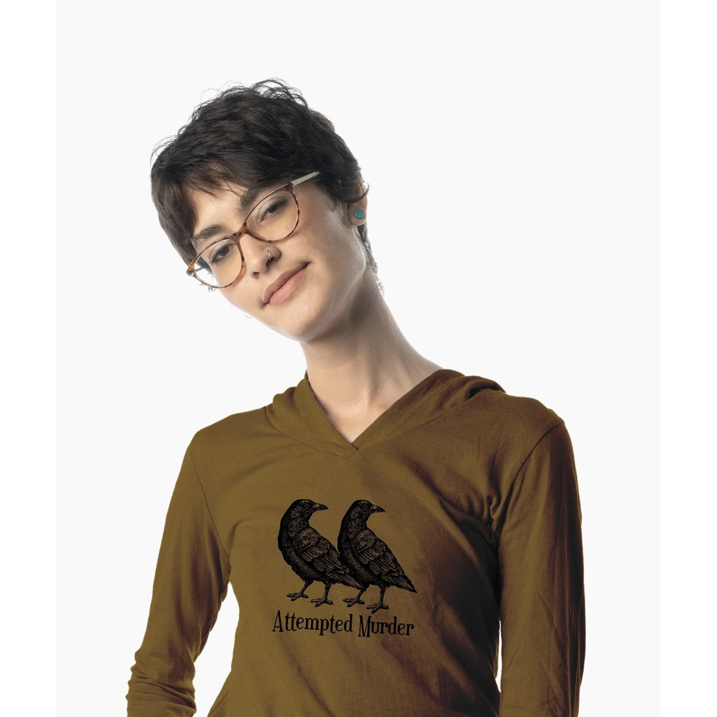 Attempted Murder Women's Long-Sleeve Hooded Tee sold by Zulily product image thumbnail 2