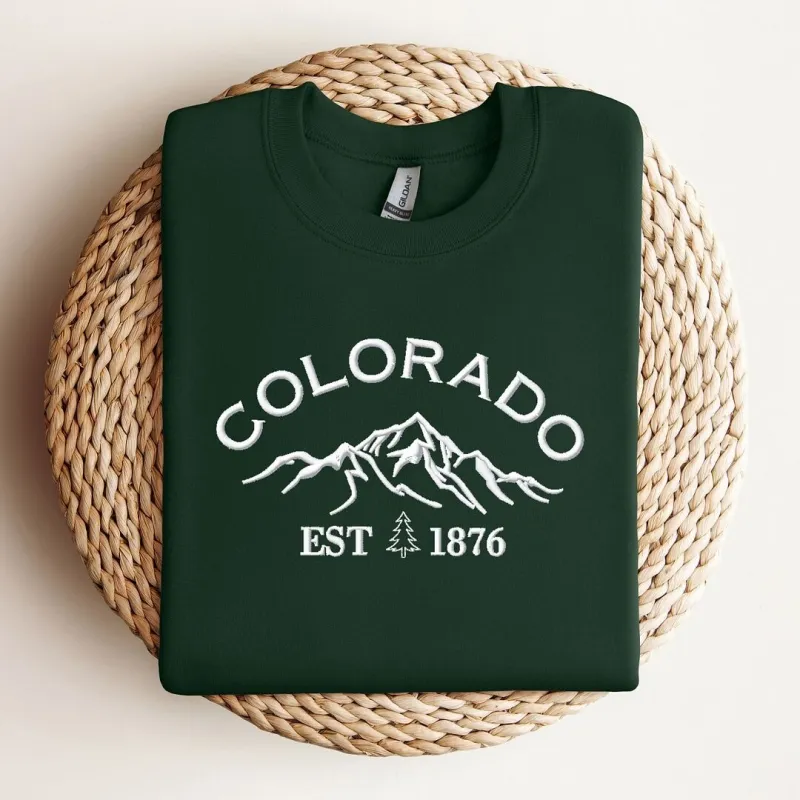 Embroidered Colorado Mountains Graphic Sweatshirt sold by Zulily