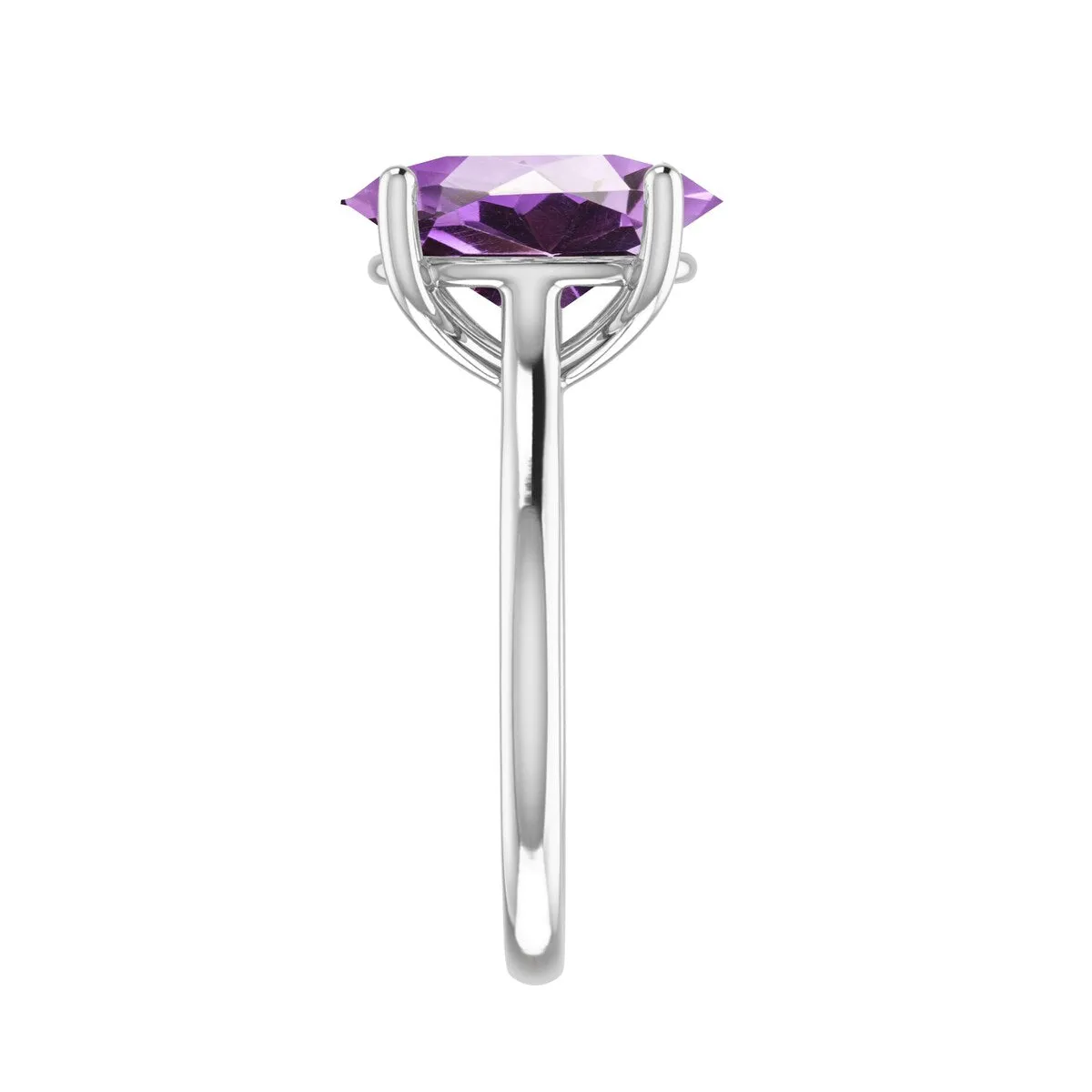 Sterling Silver with Oval Shape 2.20cttw Natural Amethyst Solitaire Ring sold by Zulily product image thumbnail 2