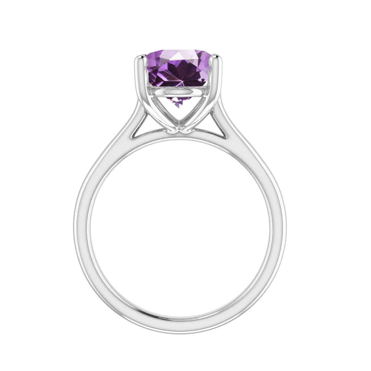 Sterling Silver with Oval Shape 2.20cttw Natural Amethyst Solitaire Ring sold by Zulily product image thumbnail 3