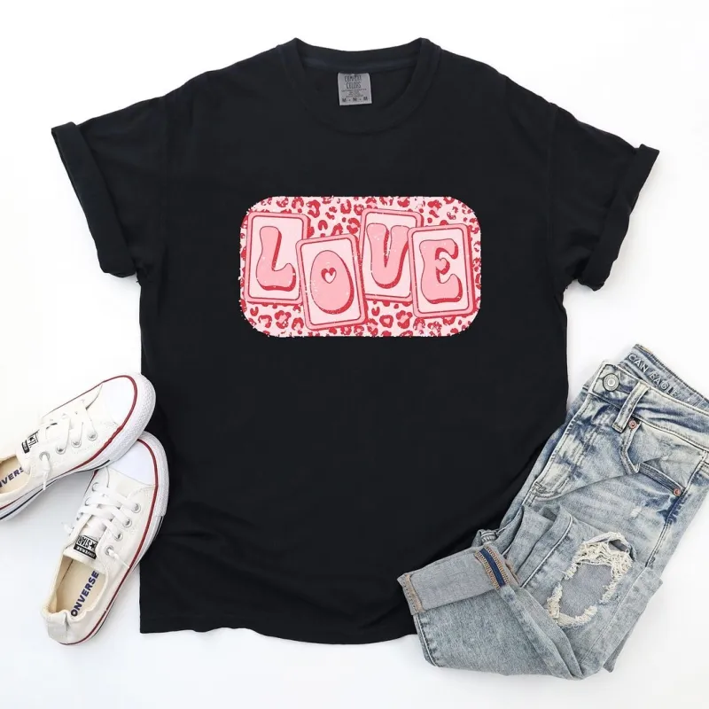 Love Leopard Blocks Garment Dyed Tee sold by Zulily