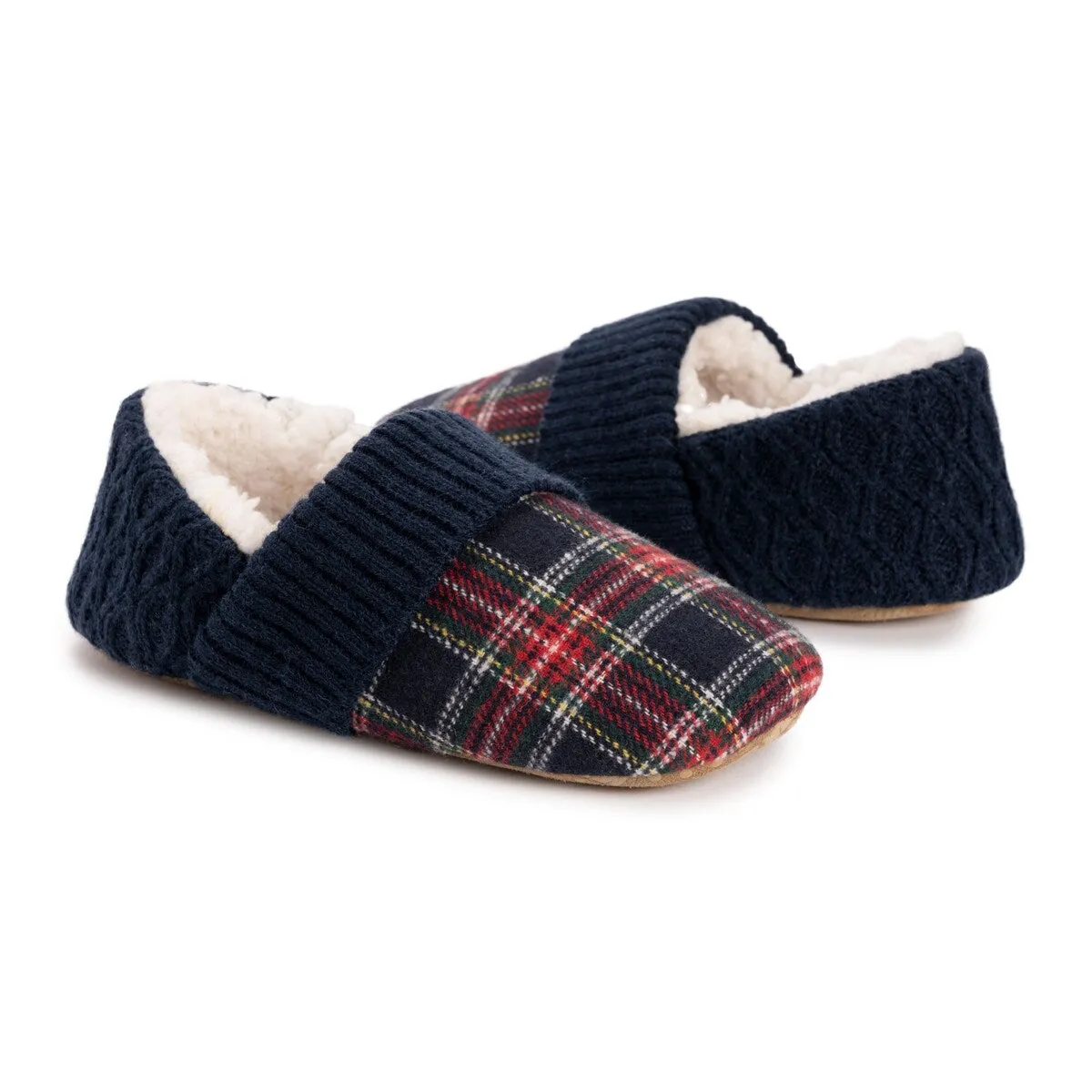 Women's Flannel Plaid Slipper with Berber heel sold by Zulily product image thumbnail 2