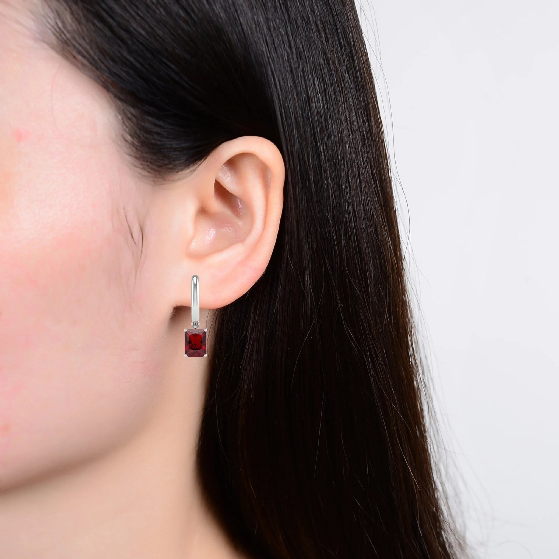 Sterling Silver with Natural Garnet Dangle Earrings sold by Zulily product image thumbnail 5