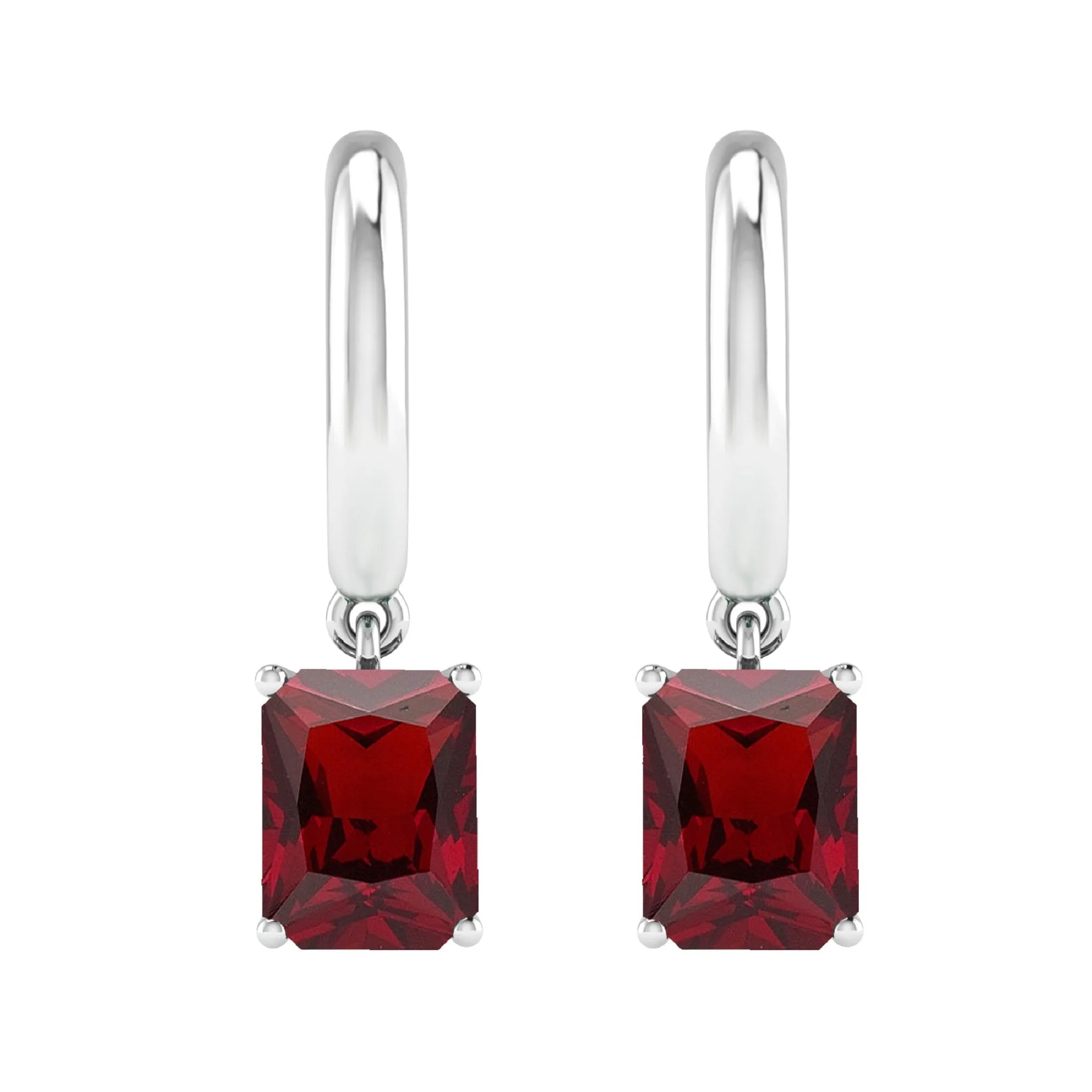 Sterling Silver with Natural Garnet Dangle Earrings sold by Zulily