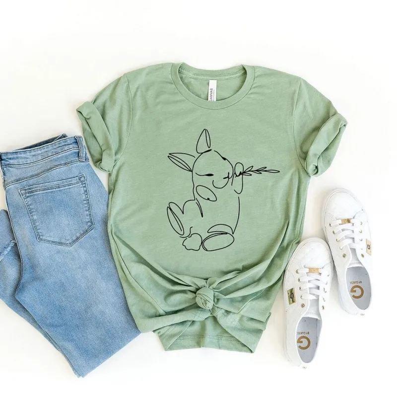 Hand Drawn Bunny Short Sleeve Crewnneck Tee sold by Zulily