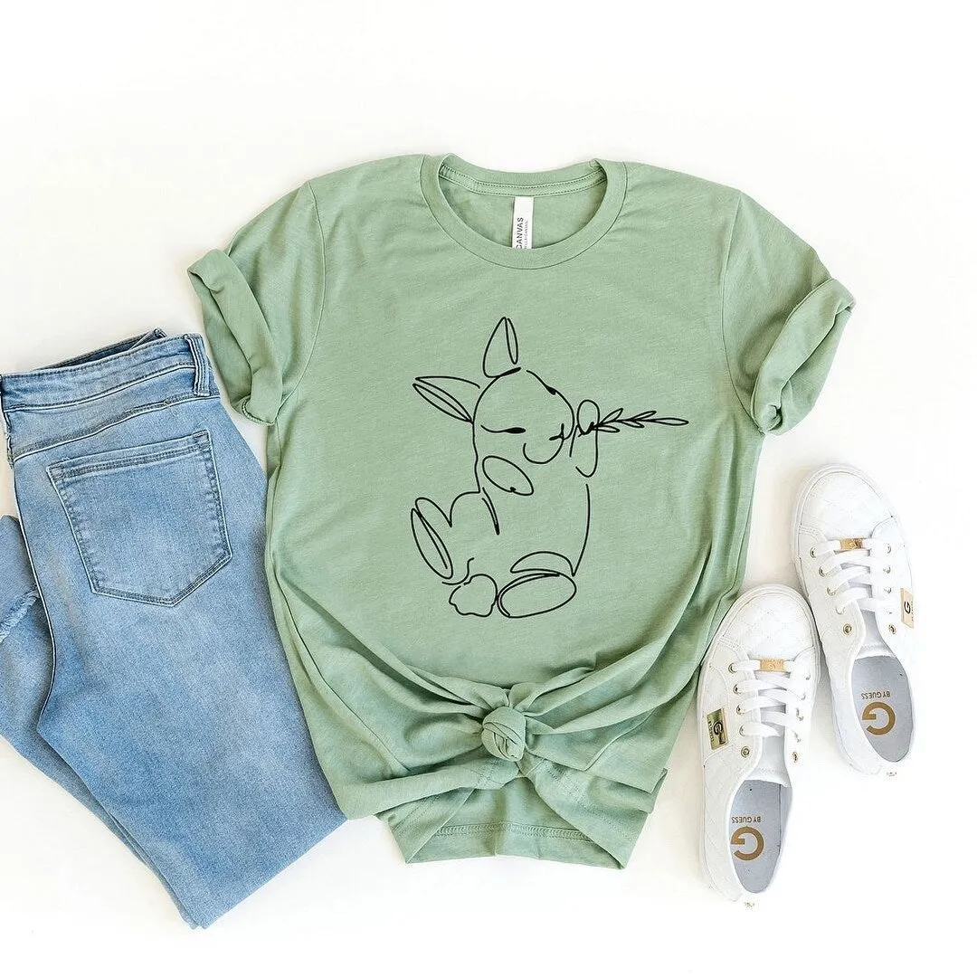 Hand Drawn Bunny Short Sleeve Crewnneck Tee sold by Zulily