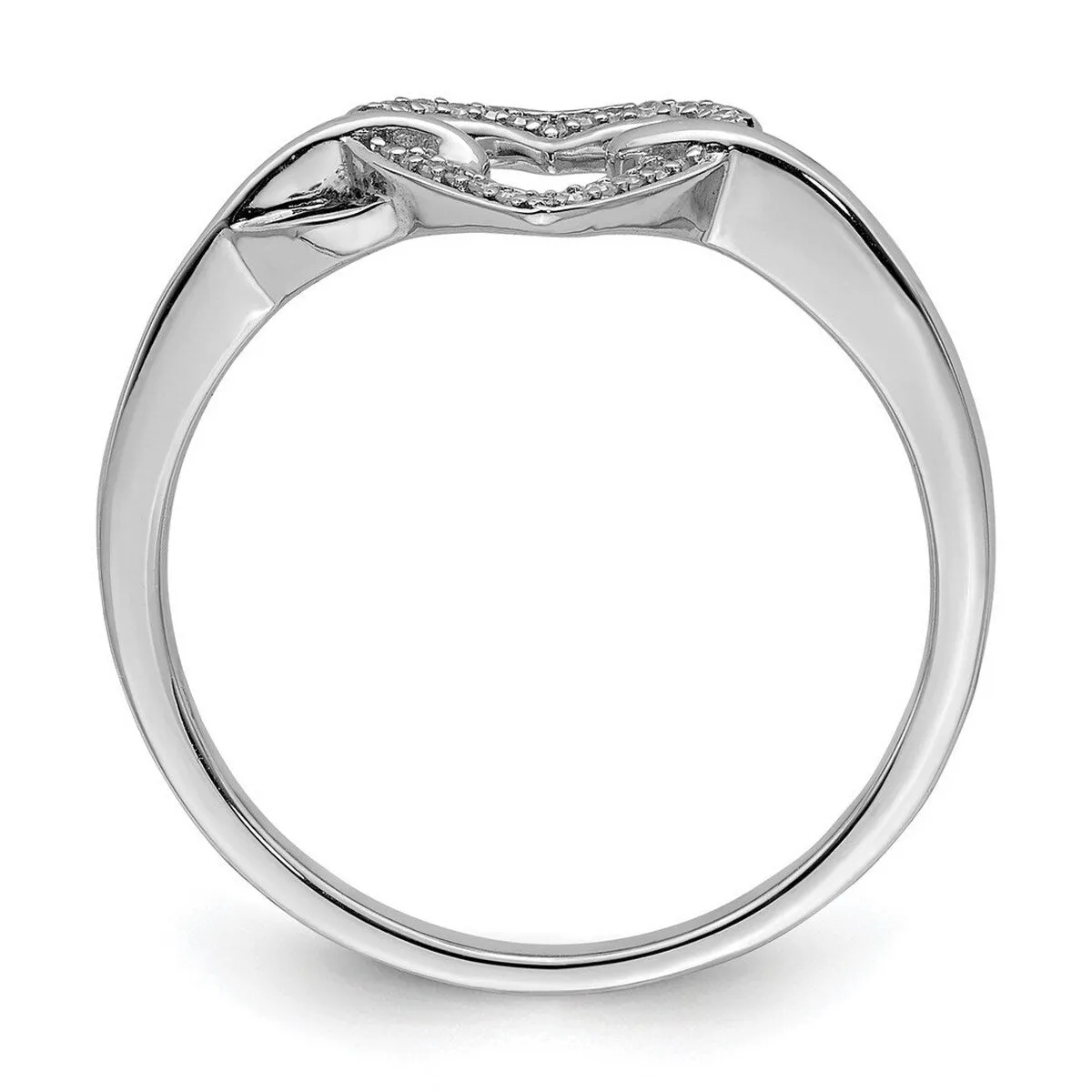 Curata 925 Sterling Silver Polished Diamond Heart Ring 2mm sold by Zulily product image thumbnail 3