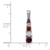 Curata 925 Sterling Silver Prong set Garnet and Diamond Pendant Necklace 21x4mm sold by Zulily