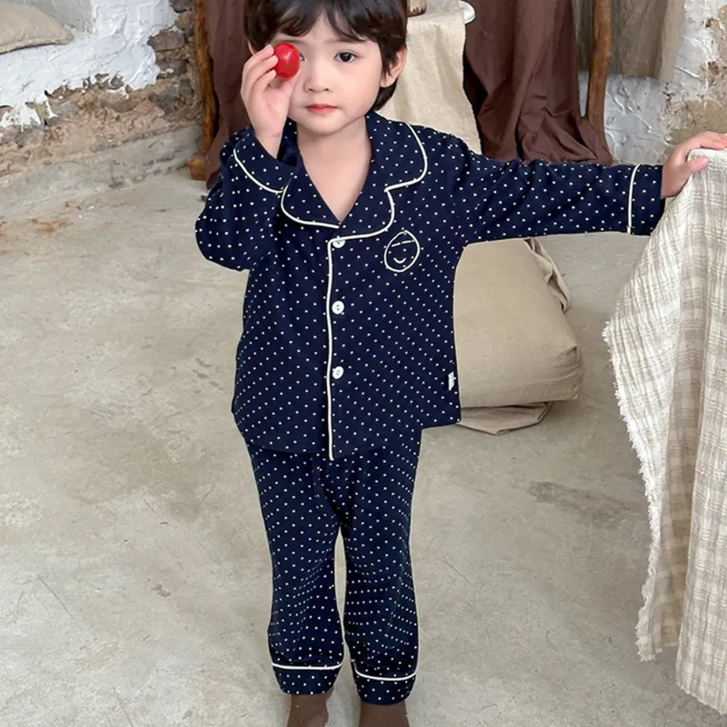 Navy Polka Dot Loungewear Set sold by Zulily