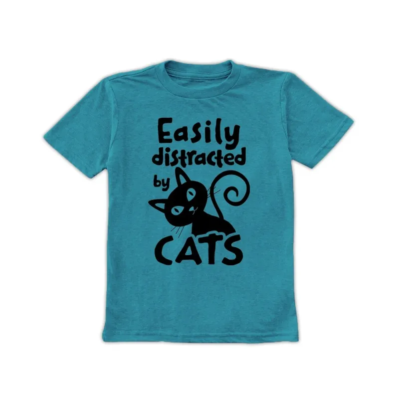 Easily distracted by cats tee sold by Zulily