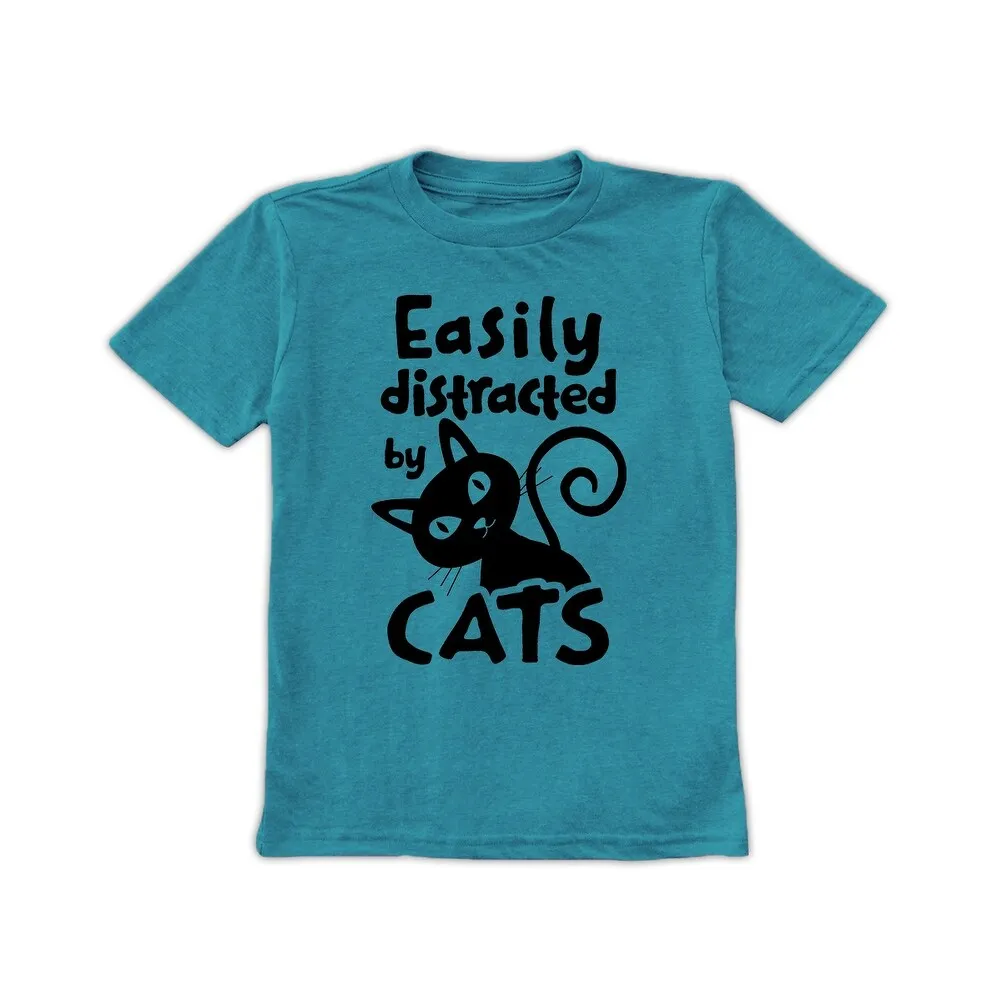 Easily distracted by cats tee sold by Zulily