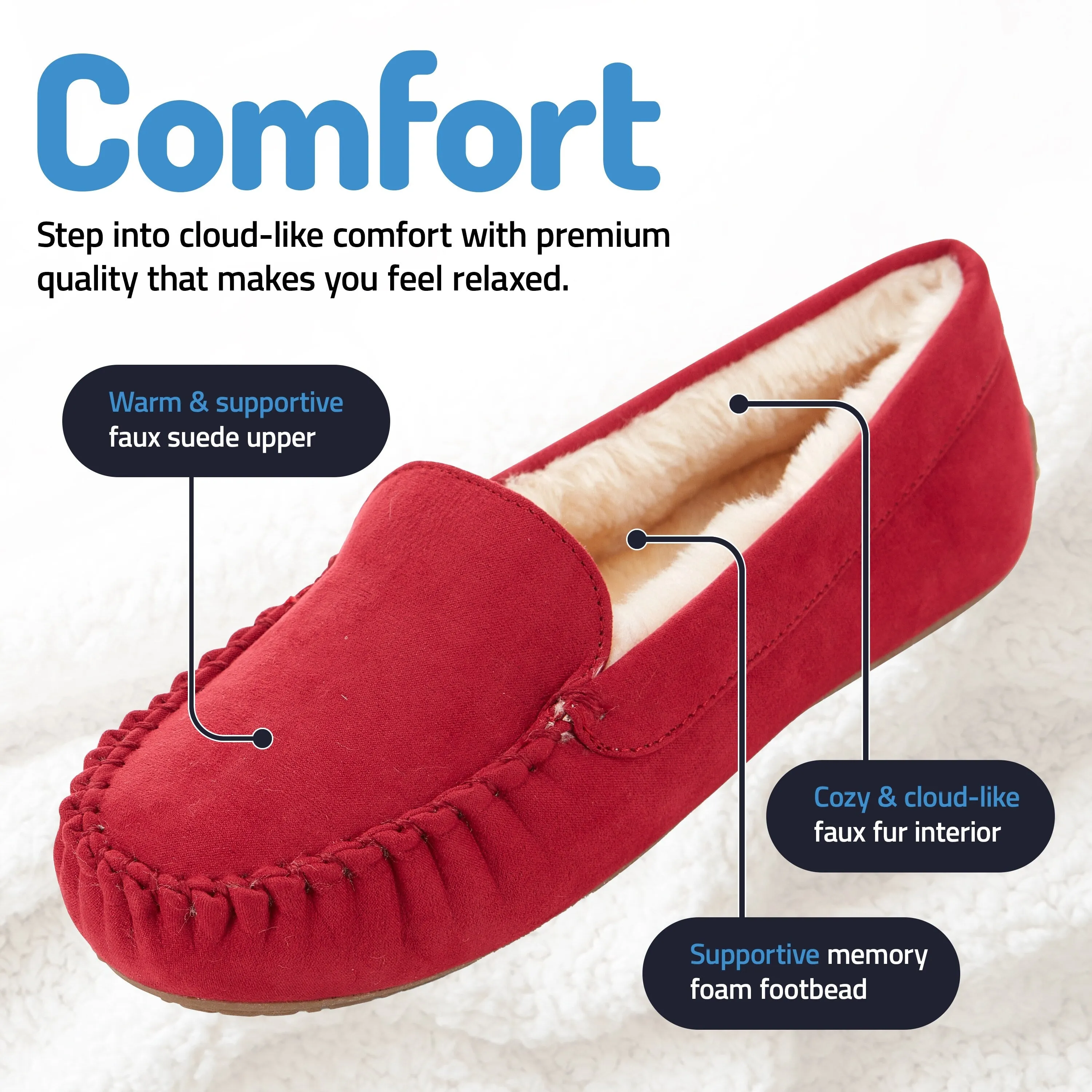 Floopi Women's Lily Moccassin Faux Suede Slippers sold by Zulily product image thumbnail 4