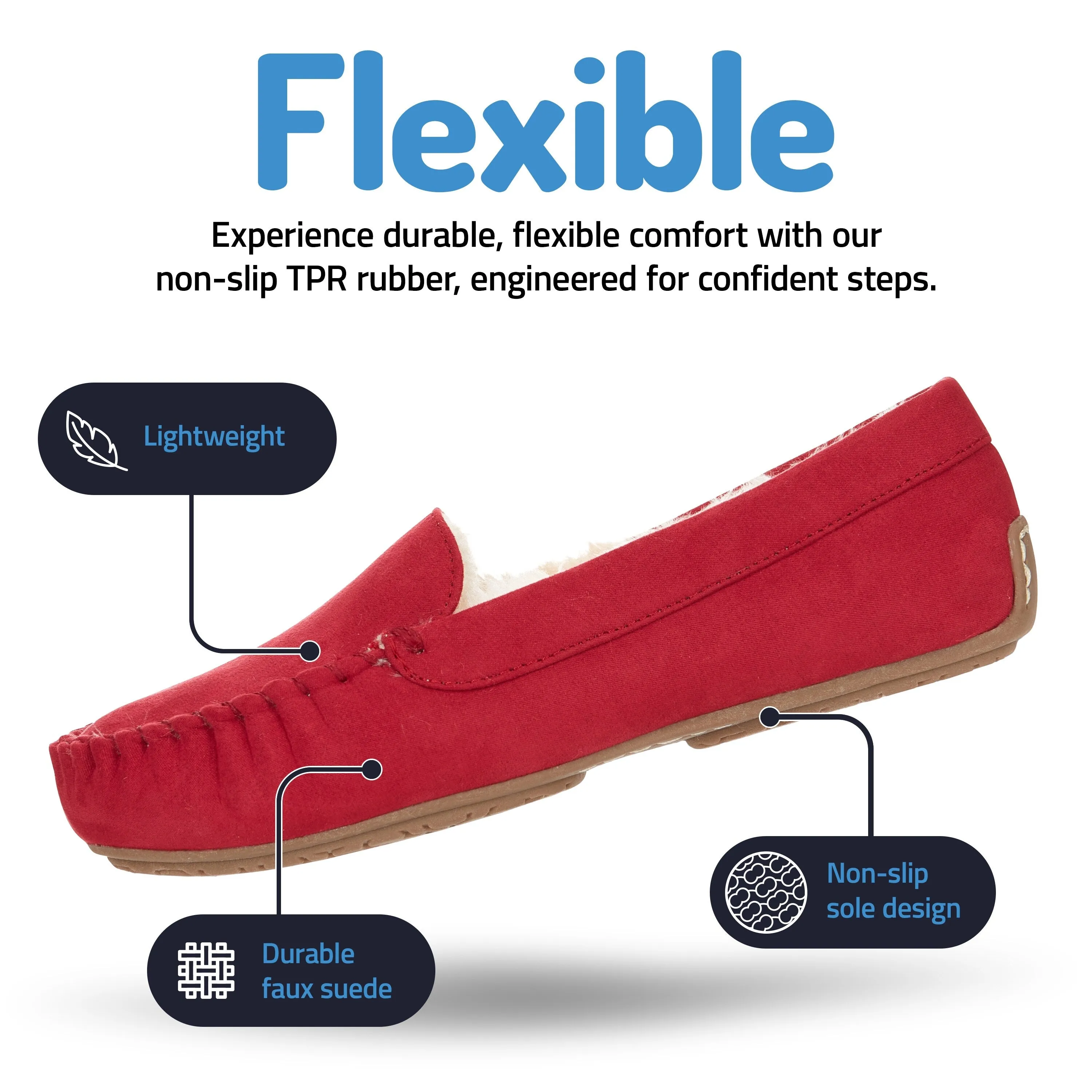 Floopi Women's Lily Moccassin Faux Suede Slippers sold by Zulily product image thumbnail 5