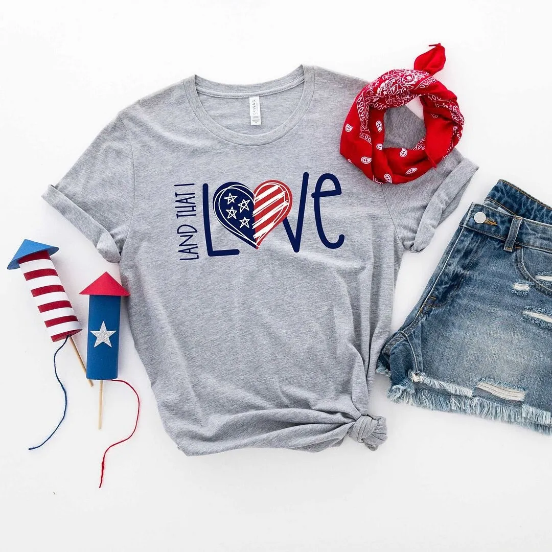 Land That I Love Heart Short Sleeve Crewnneck Tee sold by Zulily
