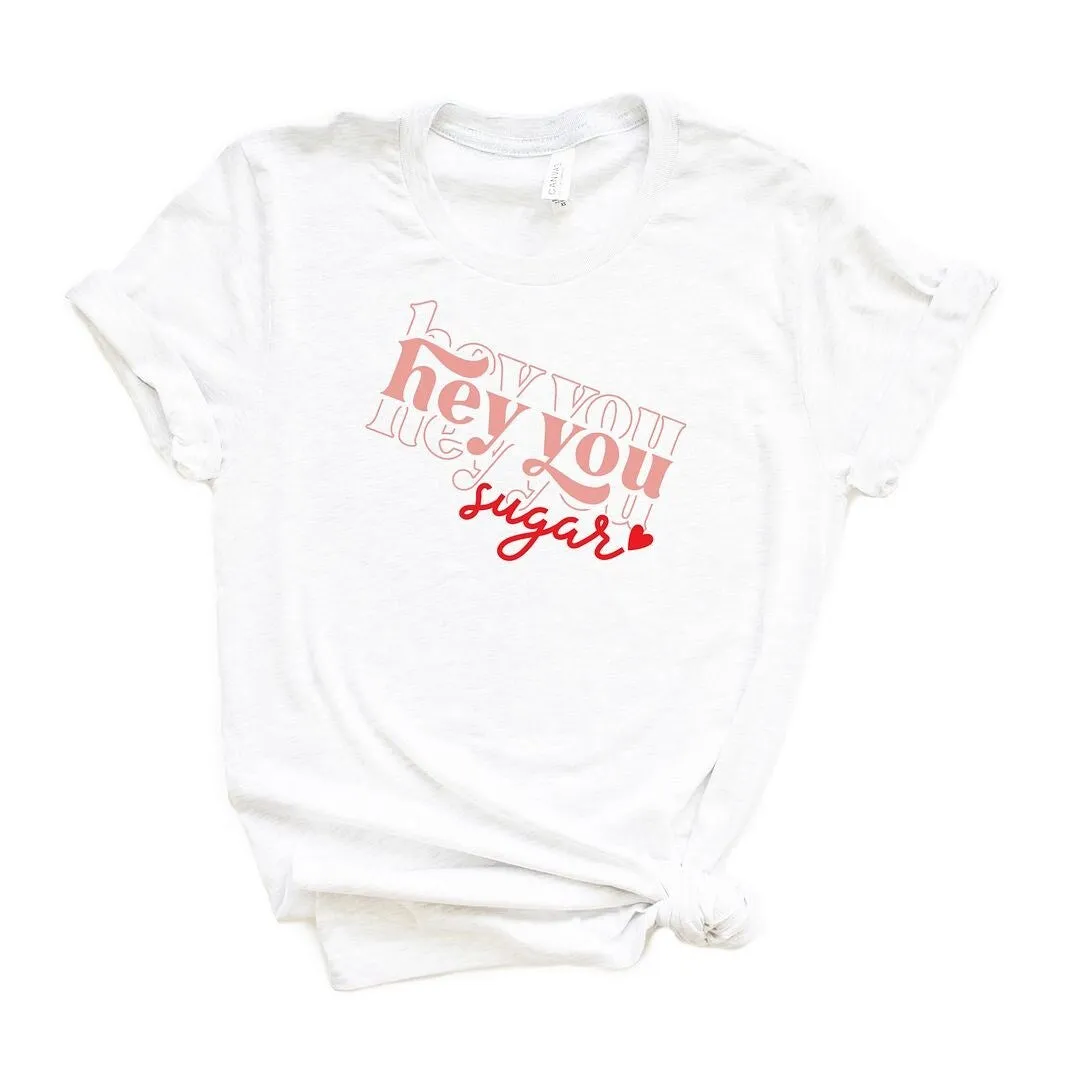 Hey You Sugar Stacked Short Sleeve Crewnneck Tee sold by Zulily product image thumbnail 2