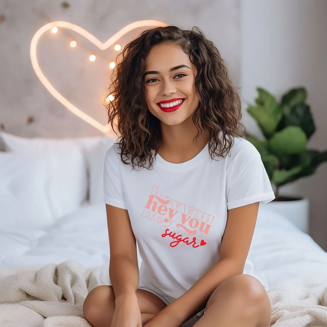 Hey You Sugar Stacked Short Sleeve Crewnneck Tee sold by Zulily product image thumbnail 3