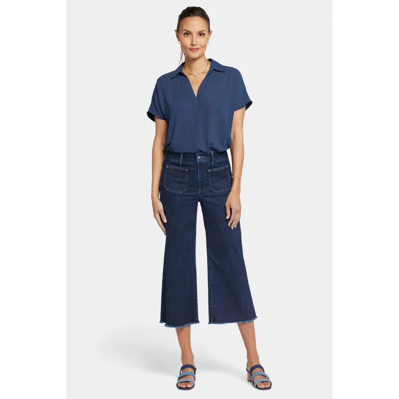 Ladies Petite-Patchie Major Wide Leg Capri sold by Zulily