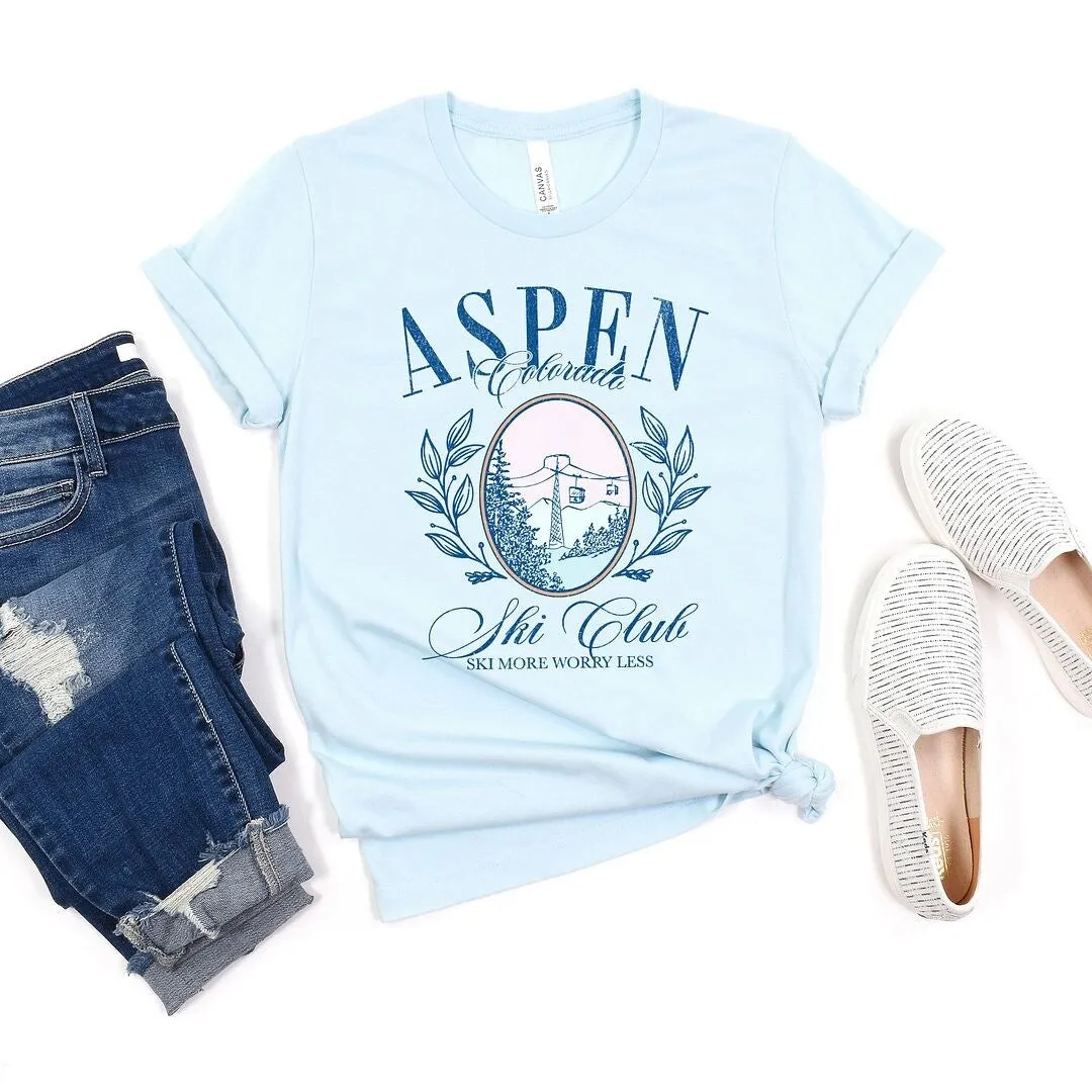 Aspen Ski Club Grunge Short Sleeve Crewnneck Tee sold by Zulily