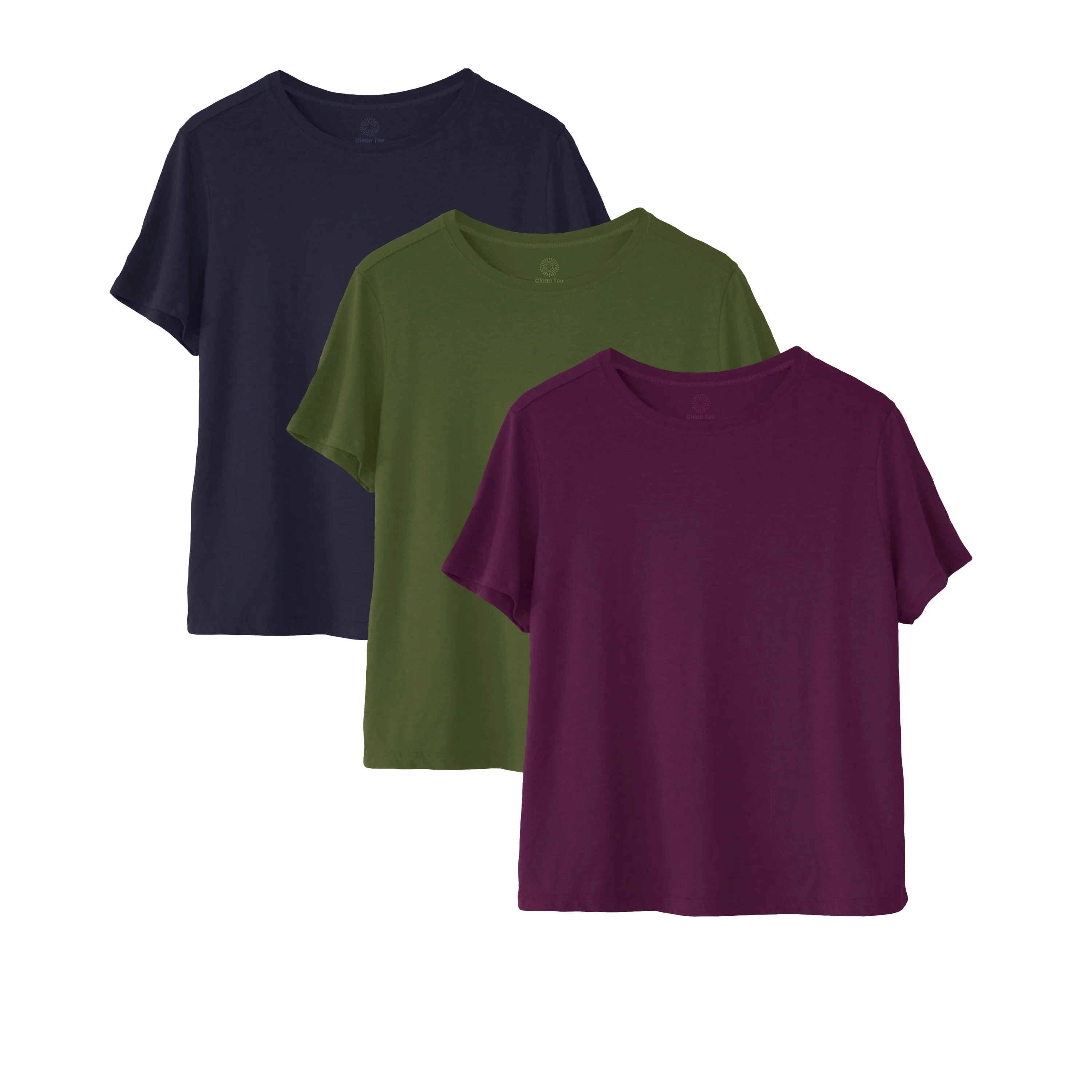 Women's boxy tee 3-pack in navy, olive, berry modal sold by Zulily product image thumbnail 2