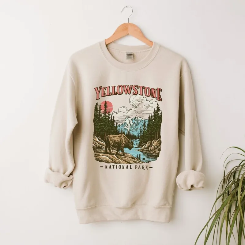 Yellowstone National Park Buffalo Graphic Sweatshirt sold by Zulily