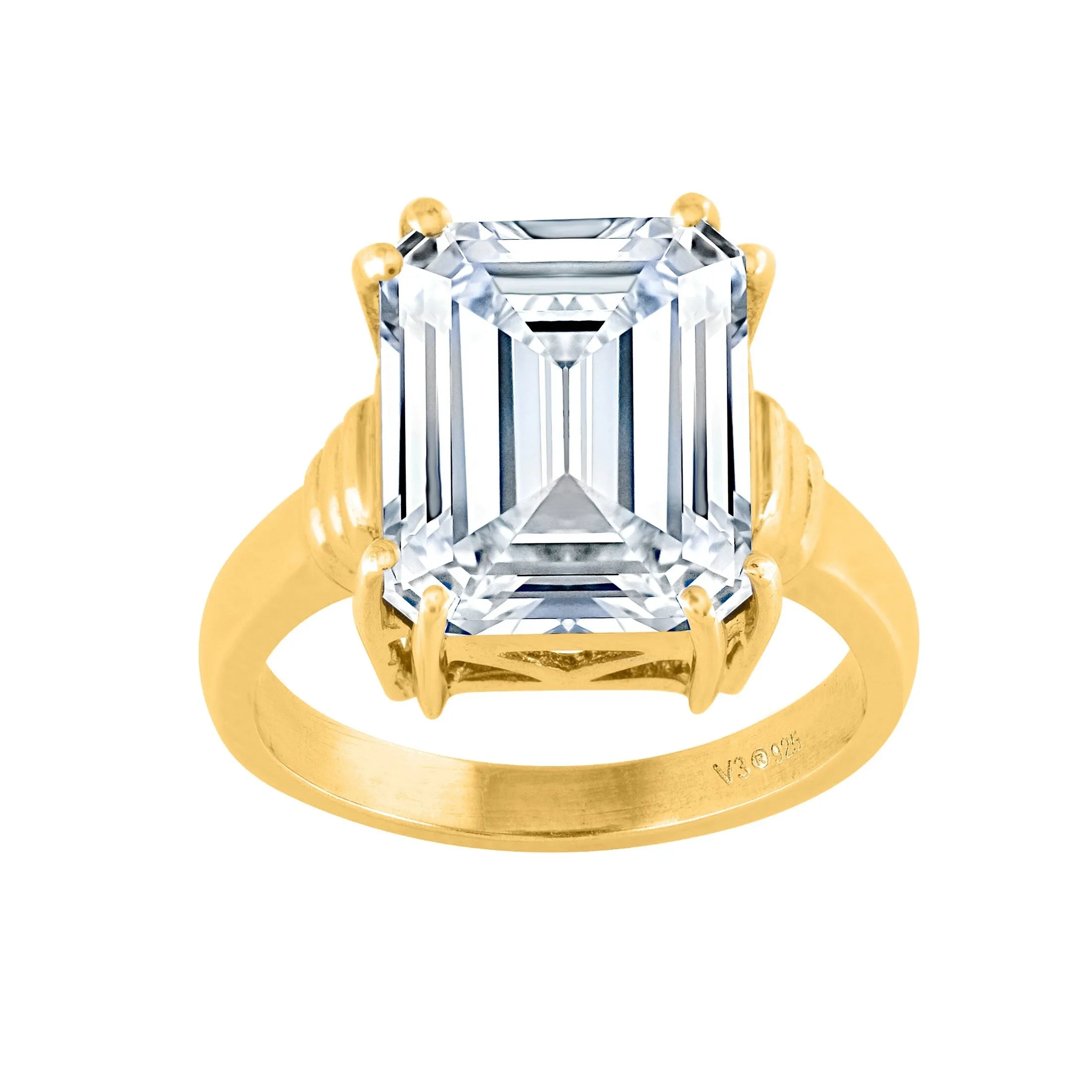 Gold Over Sterling Silver Lab Grown White Diamond Solitaire Ring sold by Zulily