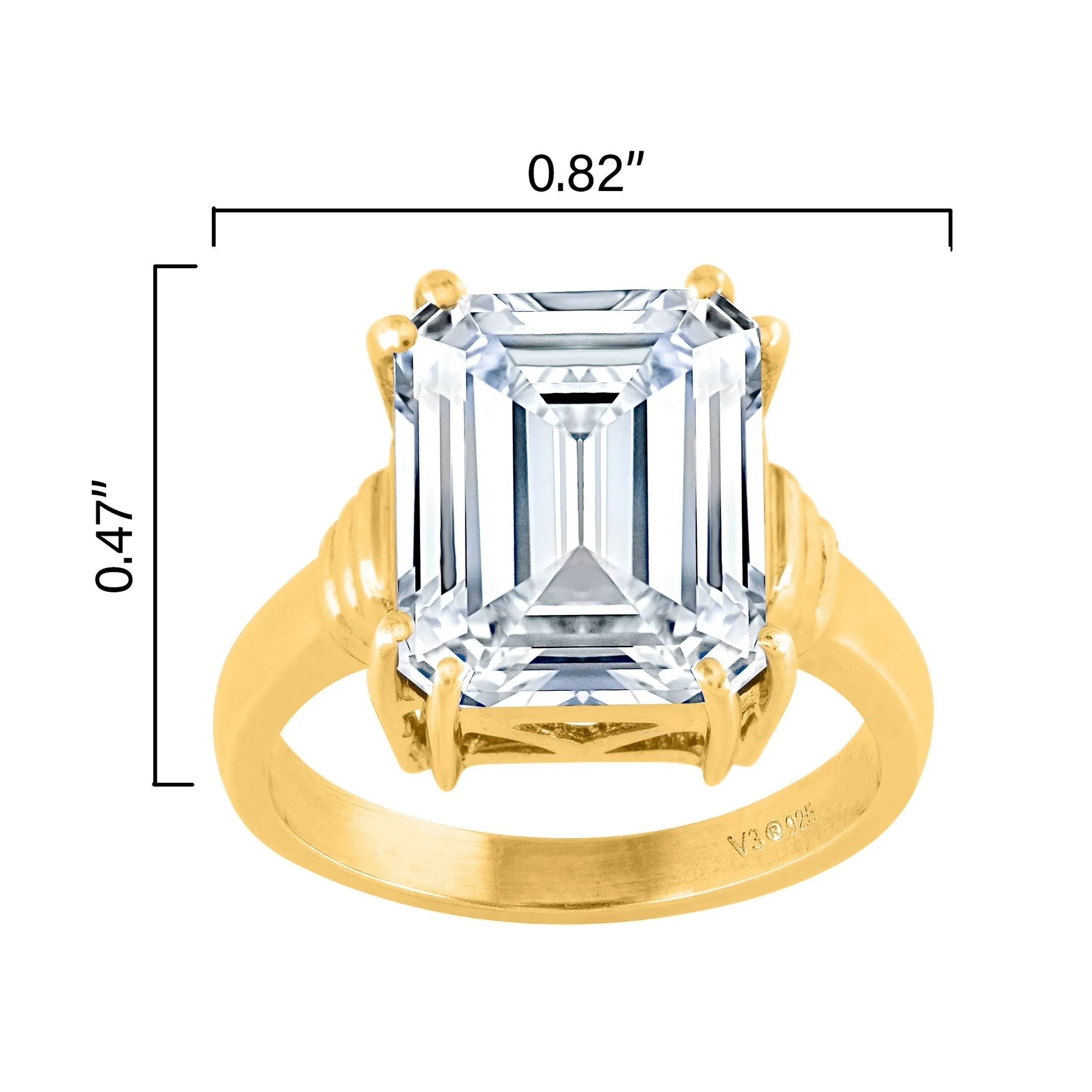 Gold Over Sterling Silver Lab Grown White Diamond Solitaire Ring sold by Zulily product image thumbnail 4