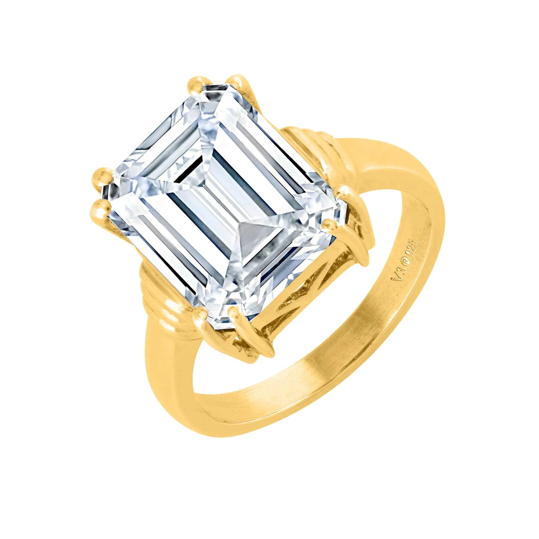 Gold Over Sterling Silver Lab Grown White Diamond Solitaire Ring sold by Zulily product image thumbnail 2