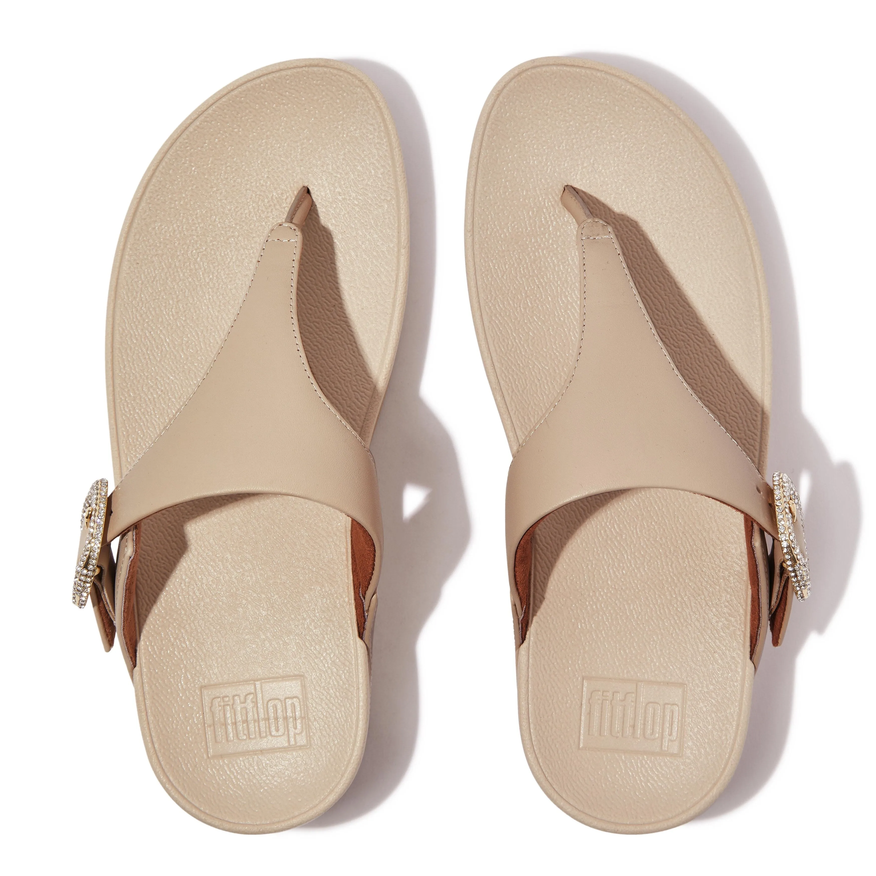 LULU Crystal-Buckle Leather Toe-Post Sandals sold by Zulily product image thumbnail 4