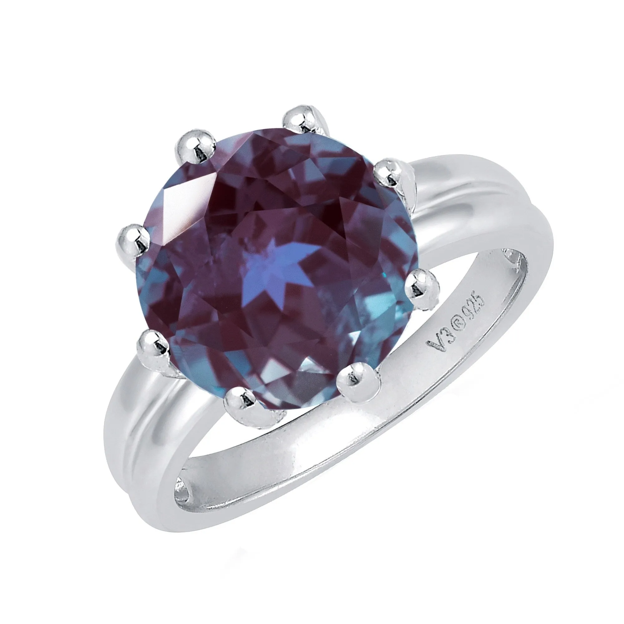 V3 Jewelry 4.25CT Color Changing Alexandrite Sterling Silver Solitaire Ring sold by Zulily product image thumbnail 2
