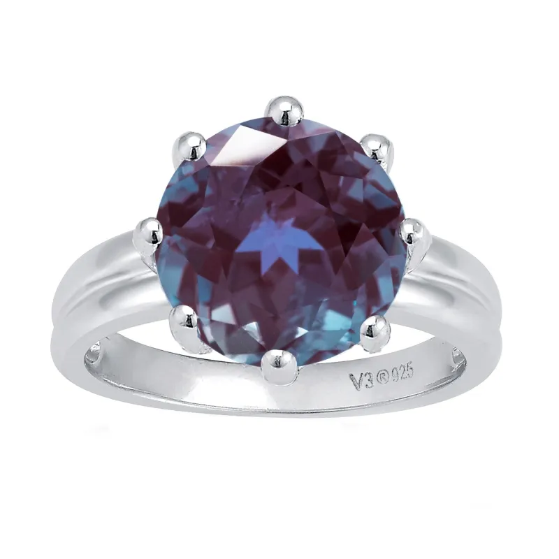 V3 Jewelry 4.25CT Color Changing Alexandrite Sterling Silver Solitaire Ring sold by Zulily
