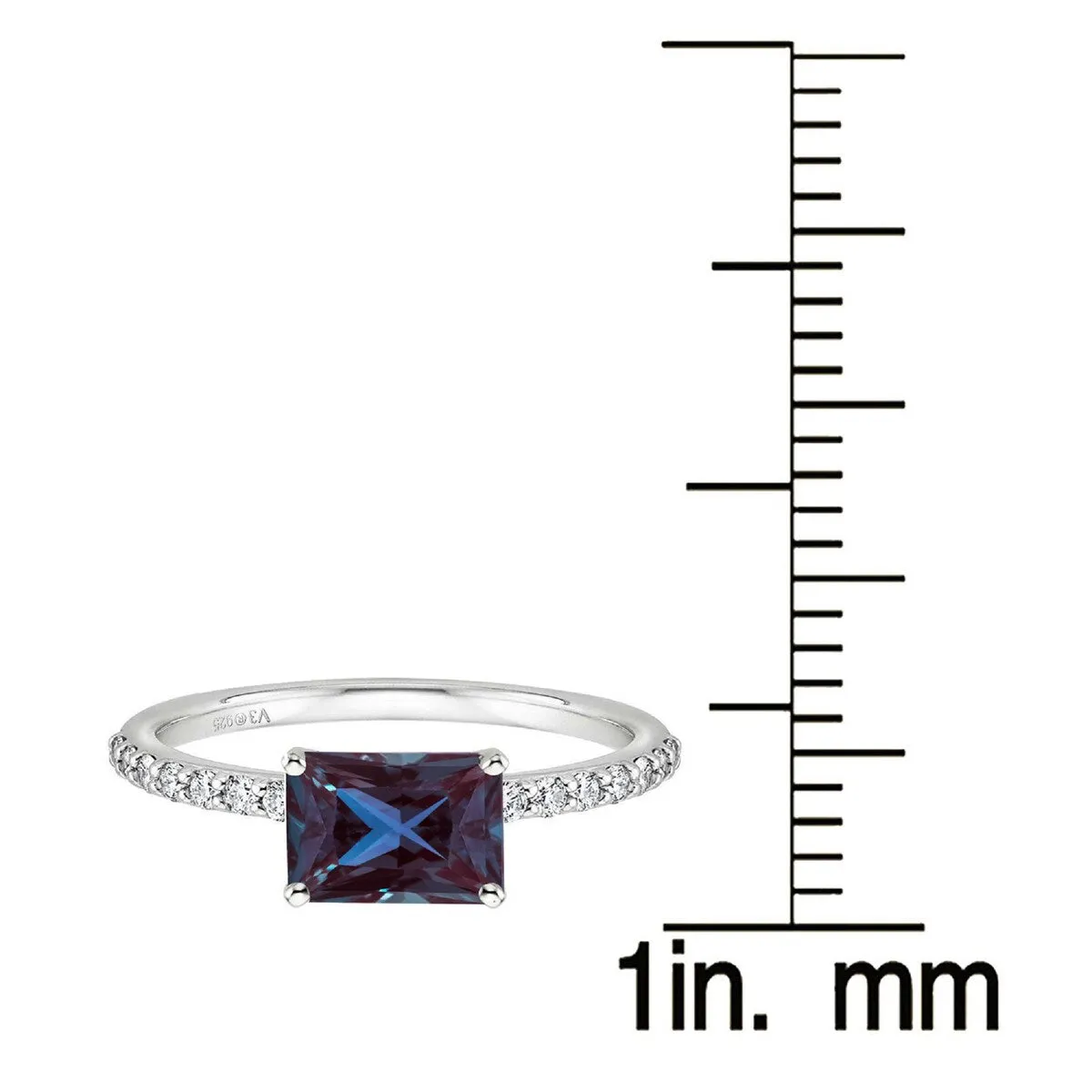 2.15CT Color Changing Alexandrite and White Topaz Sterling Silver Engagement Ring sold by Zulily product image thumbnail 3