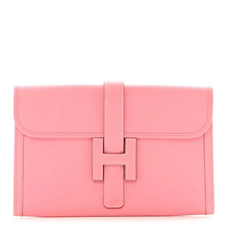 Hermes Epsom Jige PM Clutch Rose Confetti (Pre-Owned) sold by Zulily