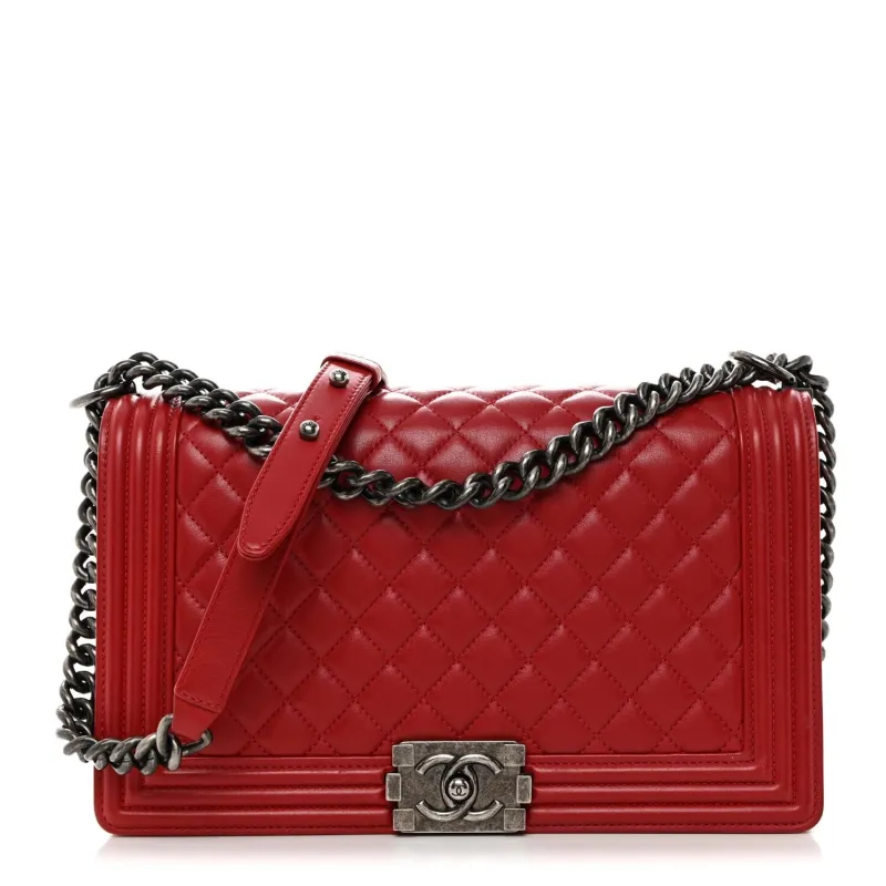 Chanel Calfskin Quilted New Medium Boy Flap Red (Pre-Owned) sold by Zulily