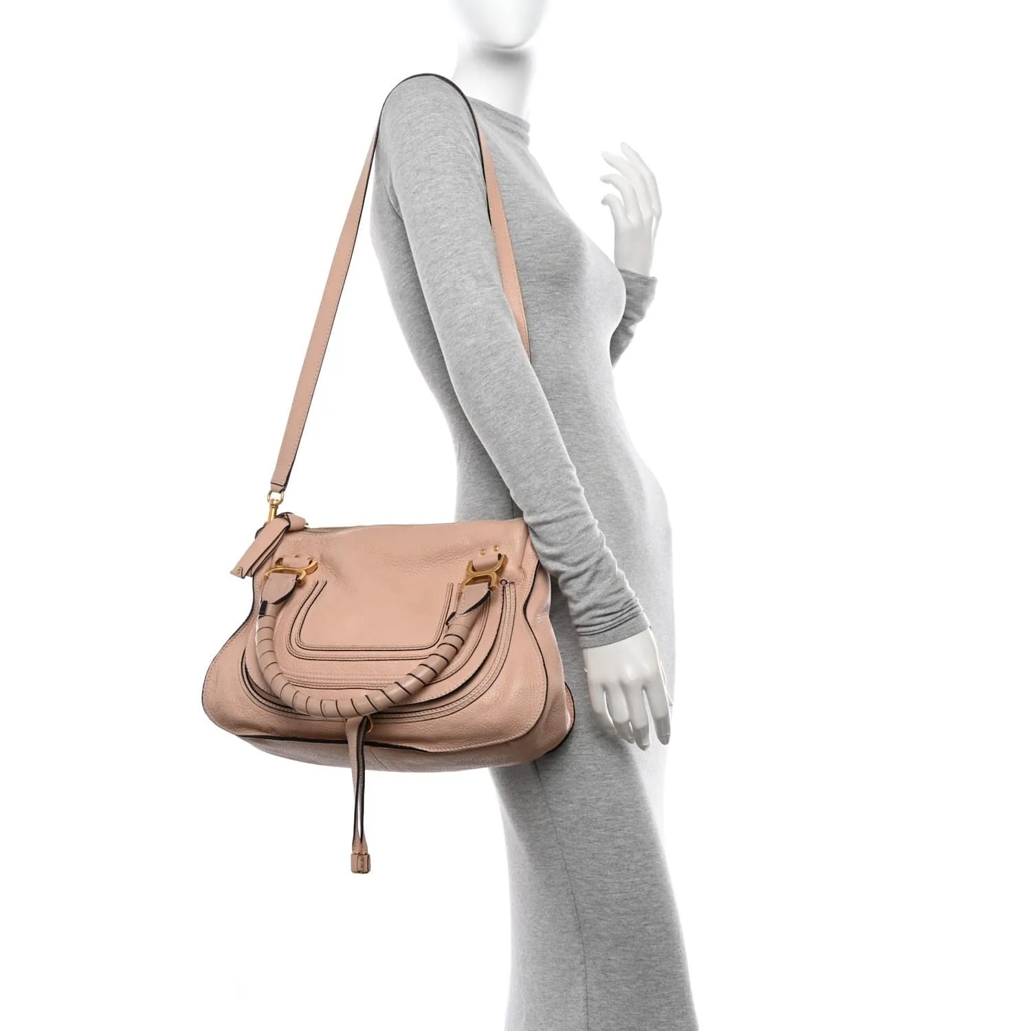 Chloe Calfskin Medium Marcie Satchel Abstract White (Pre-Owned) sold by Zulily product image thumbnail 2
