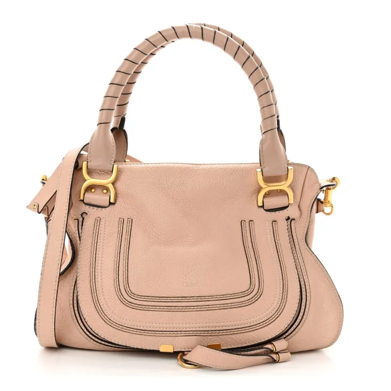 Chloe Calfskin Medium Marcie Satchel Abstract White (Pre-Owned) sold by Zulily