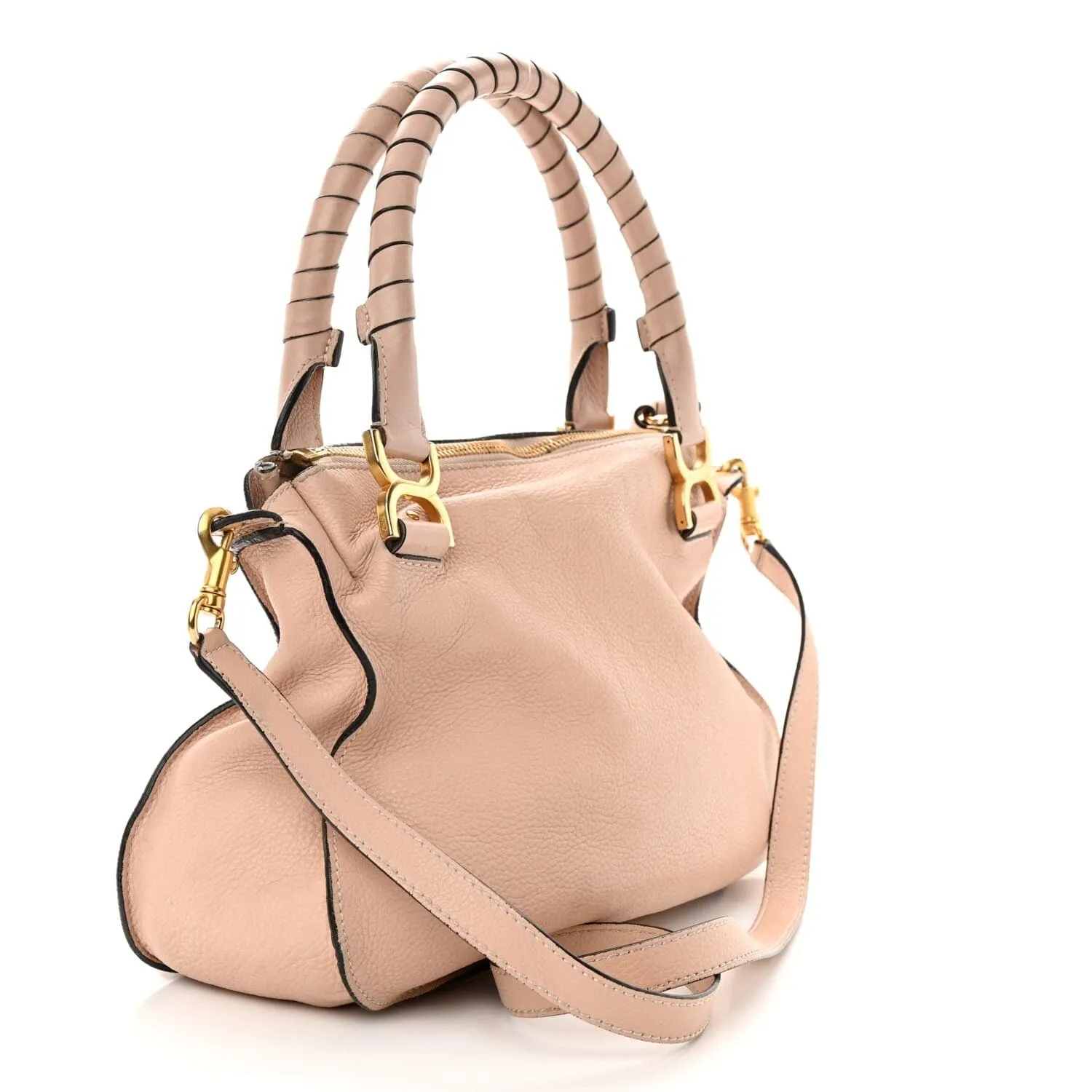 Chloe Calfskin Medium Marcie Satchel Abstract White (Pre-Owned) sold by Zulily product image thumbnail 3