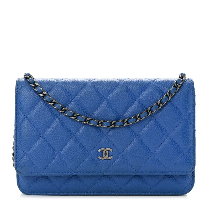 Chanel Caviar Quilted Wallet on Chain WOC Blue (Pre-Owned) sold by Zulily