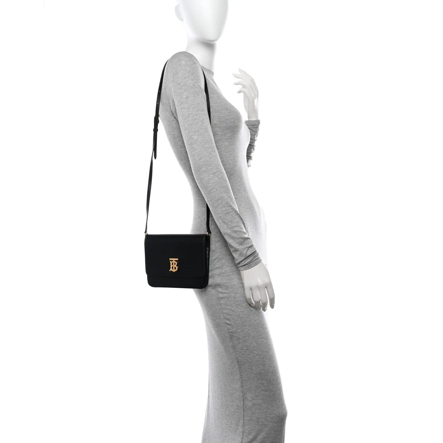 Burberry Metallic Calfskin Monogram TB Flat Crossbody Bag Black (Pre-Owned) sold by Zulily product image thumbnail 2