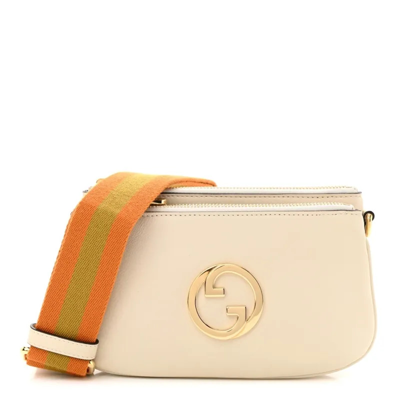 Gucci Roxy Calfskin Web Mini Blondie Crossbody Bag Mystic White (Pre-Owned) sold by Zulily