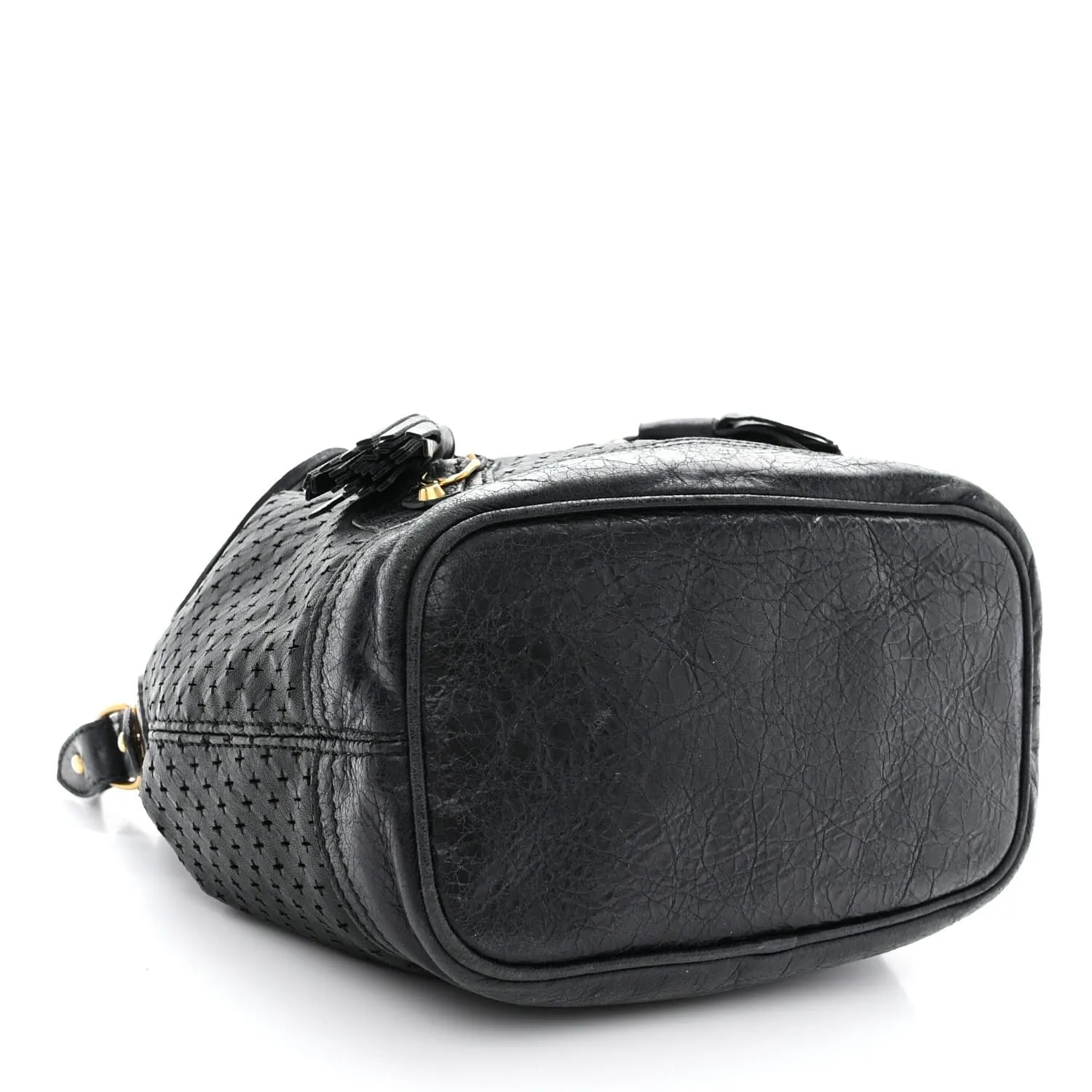 Balenciaga Agneau Classic Gold Hardware Perforated Cross Mini Pampille Black (Pre-O sold by Zulily product image thumbnail 5