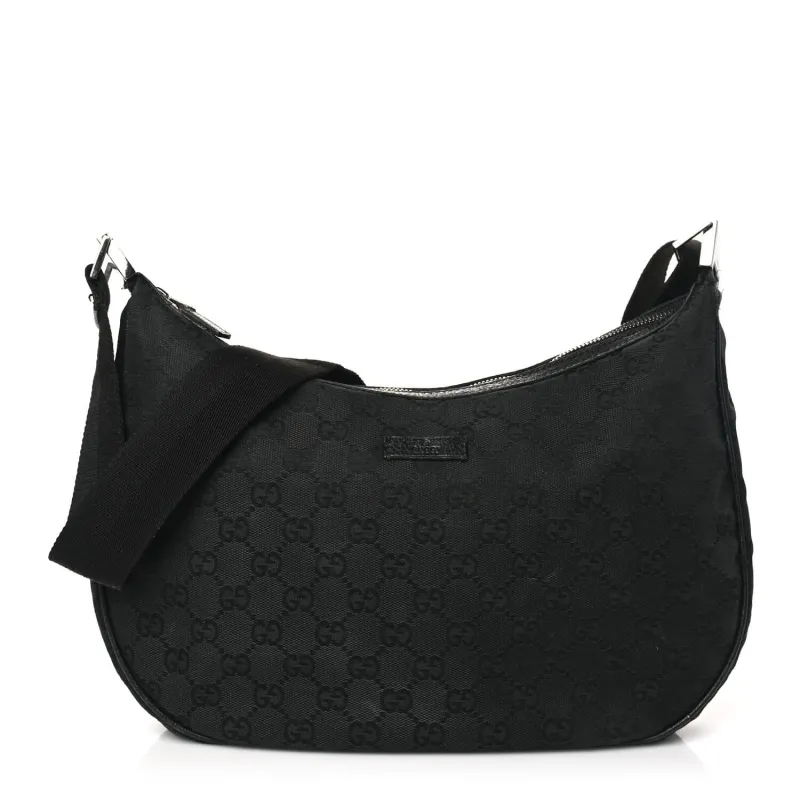 Gucci Monogram Medium Half Moon Hobo Black (Pre-Owned) sold by Zulily