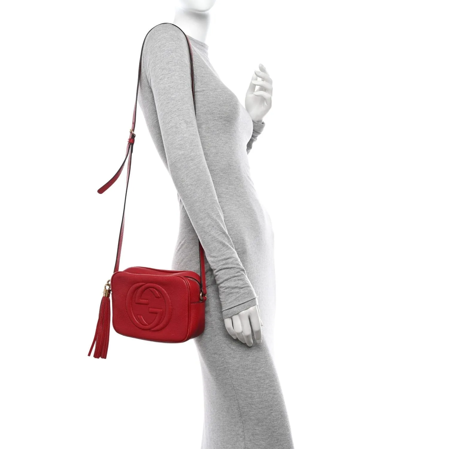 Gucci Pebbled Calfskin Small Soho Disco Bag Tabasco Red (Pre-Owned) sold by Zulily product image thumbnail 2