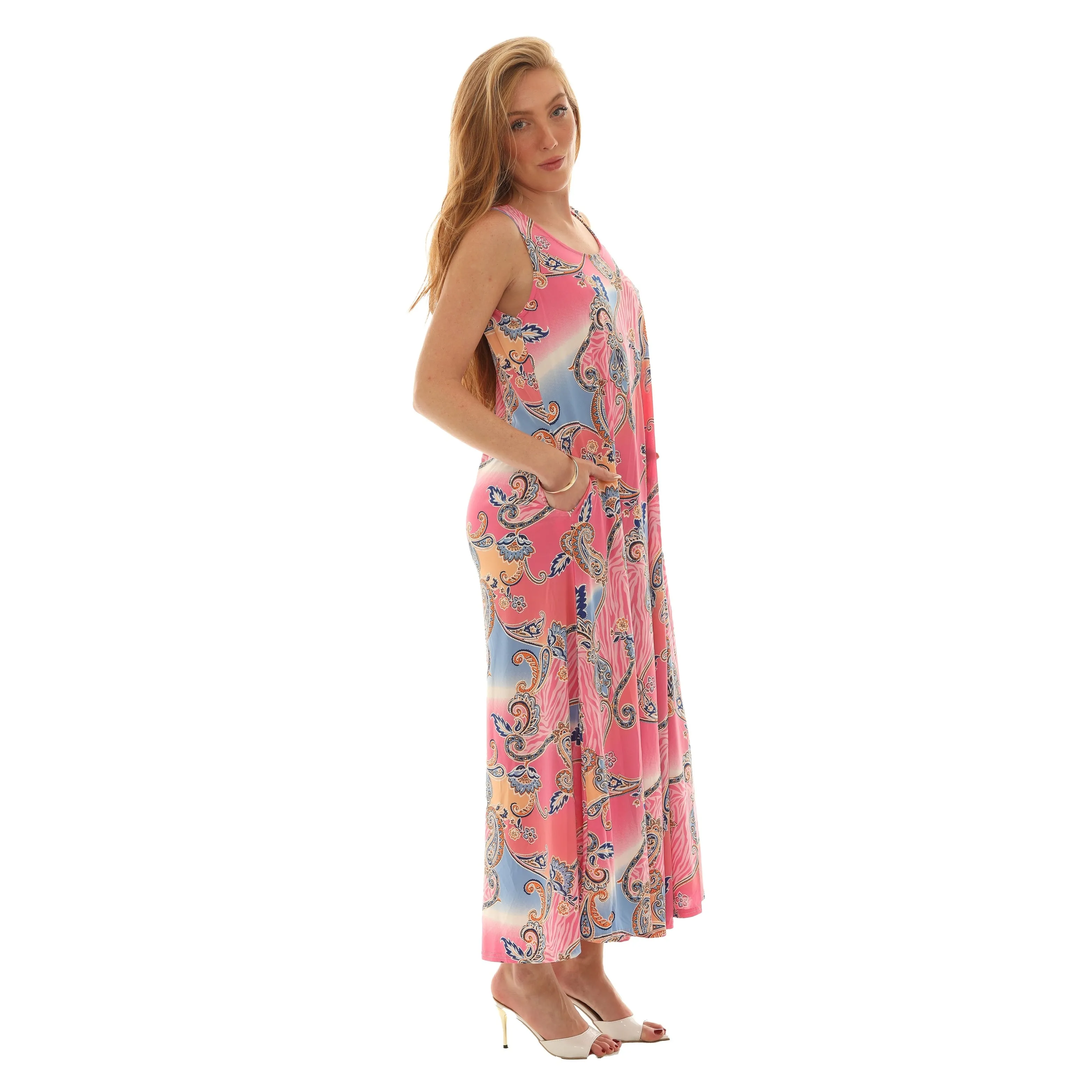 Printed Paisley Sleeveless Long Dress sold by Zulily product image thumbnail 3