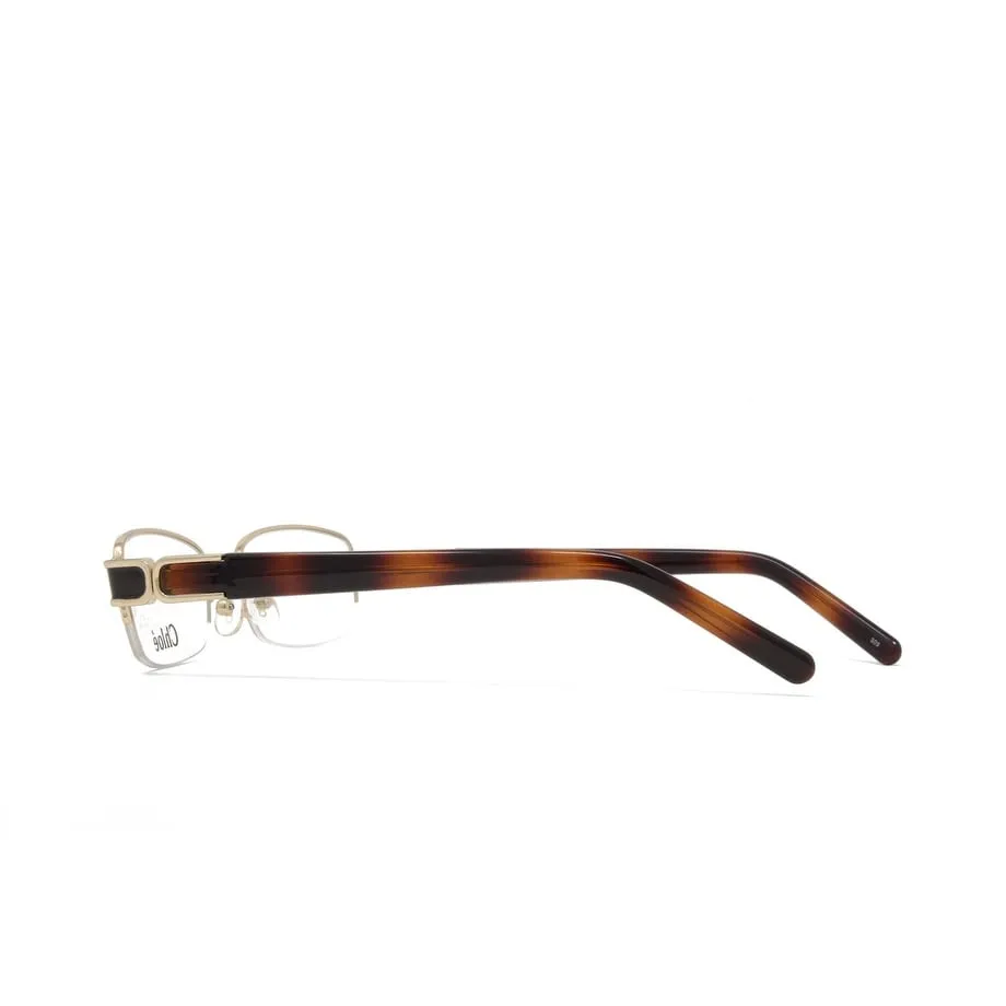 Gold Havana Women's Eyeglasses Metal Frame Half Rim sold by Zulily product image thumbnail 3