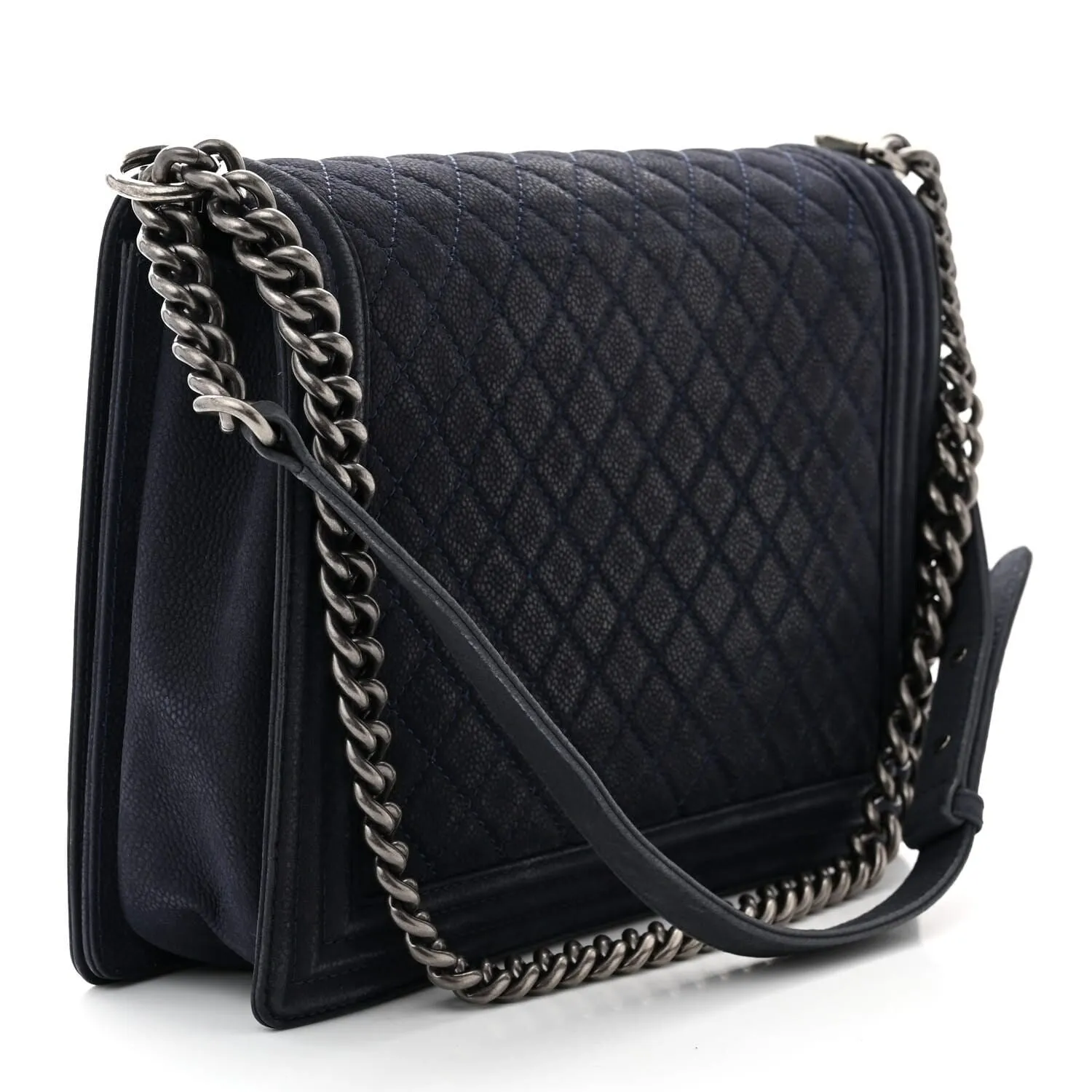 Chanel Iridescent Caviar Quilted Large Boy Flap Navy (Pre-Owned) sold by Zulily product image thumbnail 3