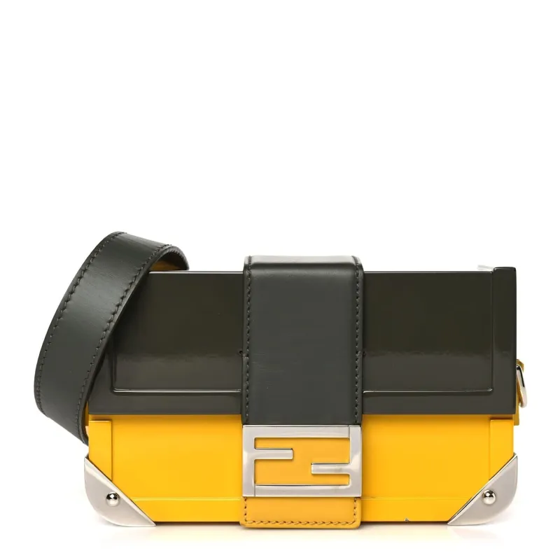 Fendi PVC Calfskin Mini Baguette Trunk Military Sunflower (Pre-Owned) made by Fendi