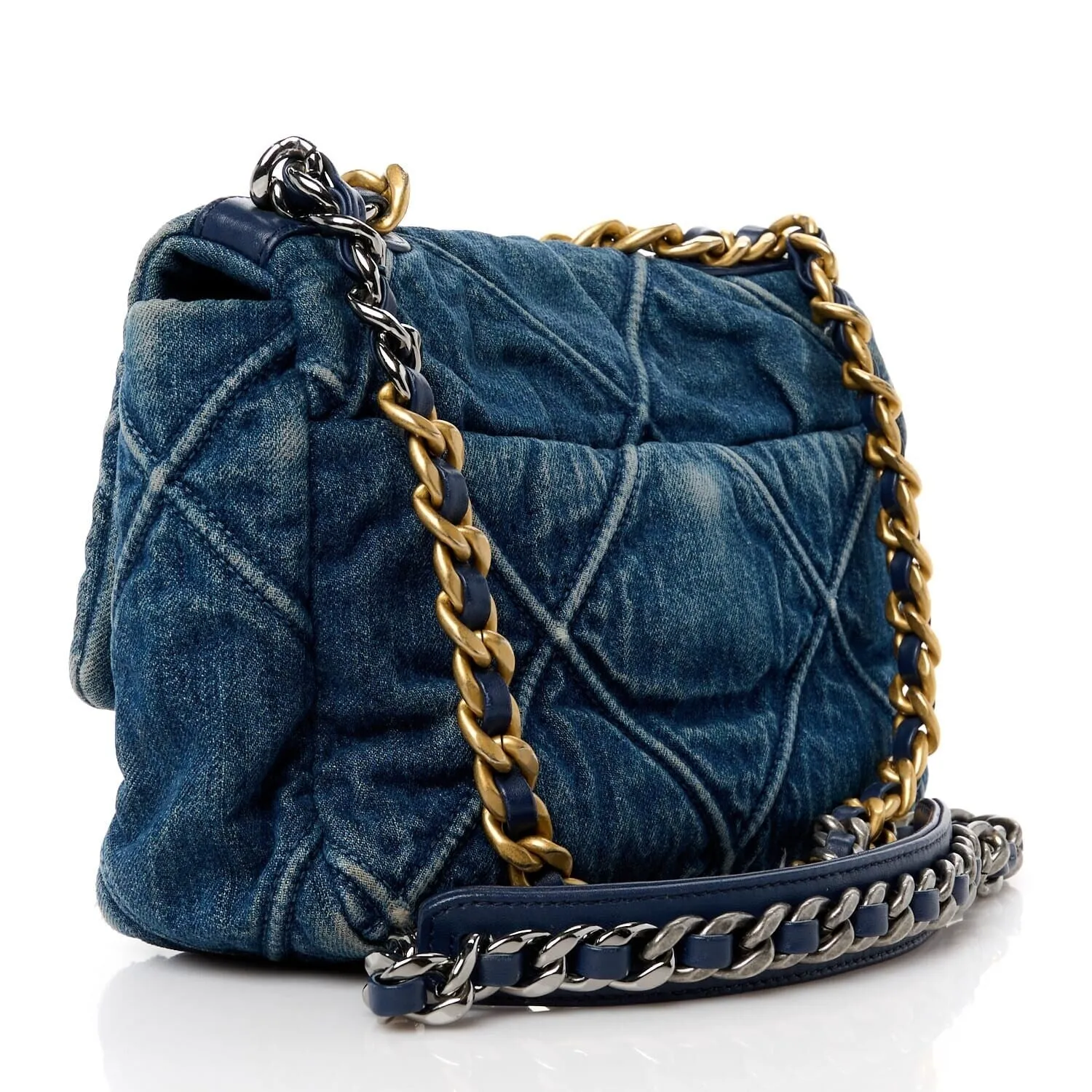 Chanel Denim Quilted Medium Chanel 19 Flap Blue (Pre-Owned) sold by Zulily product image thumbnail 3